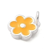 925 Sterling Silver Enamel Flower Charms STER-D300-04S-03-2