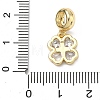 Saint Patrick's Day Brass Pave Cubic Zirconia Shamrock European Dangle Charms KK-P345-04G-06-3