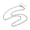304 Stainless Steel Rolo Chain Necklaces NJEW-Z102-01P-4