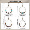 4 Pairs 4 Style Bohemia Glass & Acrylic Beaded Circle Ring Dangle Earrings EJEW-AN0002-95-2