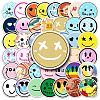 50Pcs PVC Waterproof Smiling Face Stickers SMFA-PW0001-05-2