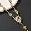Brass Pave Clear Cubic Zirconia Y Necklaces NJEW-G183-06G-01-2