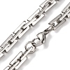 201 Stainless Steel Rectangle Link Chain Necklace NJEW-F222-31P-2