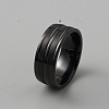 201 Stainless Steel Grooved Finger Ring for Men RJEW-WH0011-14A-1