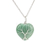 Natural Green Aventurine Heart Pendant Necklaces PW-WG58330-05-1