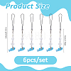 6Pcs Glass & Alloy & Resin Mobile Straps HJEW-FH00310-2