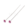 Brass Micro Pave Cubic Zirconia Stud Earring Findings CU-CBA4618-01P-03-1