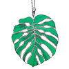 Monstera Leaf Acrylic Pendant Decorations HJEW-WH0043-33B-1