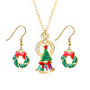 Christmas Alloy Enamel Pendant Necklaces & Dangle Earrings FS-WG15A06-08-1
