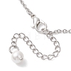 Shell Pearl White Round Pendant 304 Stainless Steel Cable Chain Necklaces for Women NJEW-JN05760-01-5