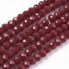 Faceted Solid Color Glass Rondelle Beads Strands GLAA-Q044-6mm-25-1