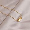 304 Stainless Steel Twisted Rectangle Bar Pendant Necklaces for Women WGC1D57-01-3