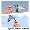 8Pcs 2 Color Plastic & Nylon Hummingbird Ring Feeder AJEW-CP0002-57-6