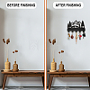 Wood & Iron Wall Mounted Hook Hangers HJEW-WH0055-105-5