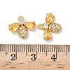 Brass Micro Pave Cubic Zirconia Bee Charms KK-A281-23G-02-3