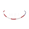 Independence Day Glass Beaded Necklace with 304 Stainless Steel Clasp for Women NJEW-TA00064-2