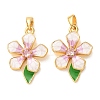 Brass Micro Pave Clear Cubic Zirconia Pendants KK-A304-14G-1