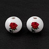 Printed Natural Wood European Beads LS-WOOD-C015-03A-4