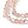 AB Color Plated Transparent Glass Beads Strands GLAA-G127-01-02F-4