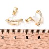 Brass Micro Pave Clear Cubic Zirconia Pendants KK-B102-29G-3