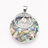 Natural Paua Shell Pendants KK-F751-A01-2