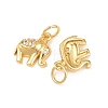 Brass Micro Pave Clear Cubic Zirconia Charms KK-H292-56B-G-2
