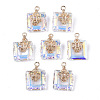 Electroplate Glass Charms EGLA-N005-002C-2