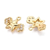 Brass Micro Pave Clear Cubic Zirconia Charms KK-T073-09G-2