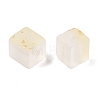 Frosted Glass Beads with Golden Glitter Powder DGLA-NH001-6mm-01A-2