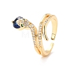 Snake Cubic Zirconia Cuff Ring for Women RJEW-C004-08-RS-3