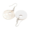 Rack Plating Brass Natural White Shell Dangle Earrings EJEW-N055-52C-2