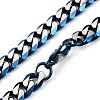 Matte Style 304 Stainless Steel Cuban Link Chain Necklaces for Men NJEW-B116-05BL-1