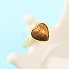 Natural Tiger Eye Finger Rings with Brass Findings G-H353-03G-01-3
