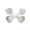 Leaf Brass Stud Earrings EJEW-D351-02P-1