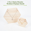  2Pcs 2 Styles Wooden Necklace Displays Stands NDIS-NB0001-06-4
