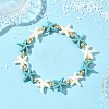 Synthetic Turquoise & Non-magnetic Hematite Beads Stretch Bracelets for Women Men BJEW-JB13728-02-1