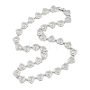 Brass Pave Clear Cubic Zirconia Heart Tennis Necklaces KK-CBA4547-17A-P-5