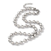 304 Stainless Steel Rhombus Beads Necklace for Women NJEW-B107-03P-1
