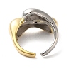 Brass Irregular Geometric Bypass Open Cuff Rings for Women RJEW-B062-09GP-3