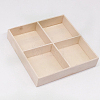 2Pcs 4 Grids Square Wooden Display Trays for Jewelry AJEW-DJ0001-94A-3
