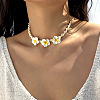 Adjustable Summer Beach Triple Polymer Clay Flower Twisted Braided Waxed Cord Choker Necklaces for women WG58561-02-1