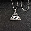 201 Stainless Steel Viking Knot Triskelion Pendant Necklaces for Men WGED209-01-2
