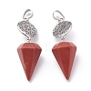 Natural Red Jasper Pendants G-O194-14-2