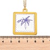 Ocean Theme Alloy Acrylic Coconut Tree Pendant 201 Stainless Steel Cable Chain Necklaces for Women NJEW-F369-01E-3