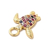 Rack Plating Brass Micro Pave Cubic Zirconia Pendants KK-P230-23G-B-3