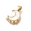Brass Micro Pave Clear Cubic Zirconia Pendants CU-CBAF50C-03B-G-2