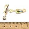 Teardrop Brass Fold Over Clasps KK-Z073-35G-03-3