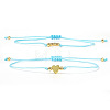 2Pcs 2 Styles Bohemian Brass Beads Braided Bead Bracelets BT1454-6-1