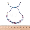 Flower Glass Seed Beaded Braided Bead Bracelets for Women Frineds BJEW-F493-10B-5