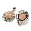 Natural Sunstone Oval Pendants G-B079-02P-03-2